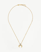 Colar Pingente Chifre Cravejado - Ouro 18K | SILLENE - detalhe