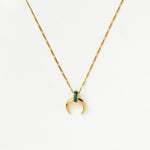 Colar Pingente Chifre Malaquita - Ouro 18K | SILLENE