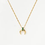 Colar Pingente Chifre Malaquita - Ouro 18K | SILLENE