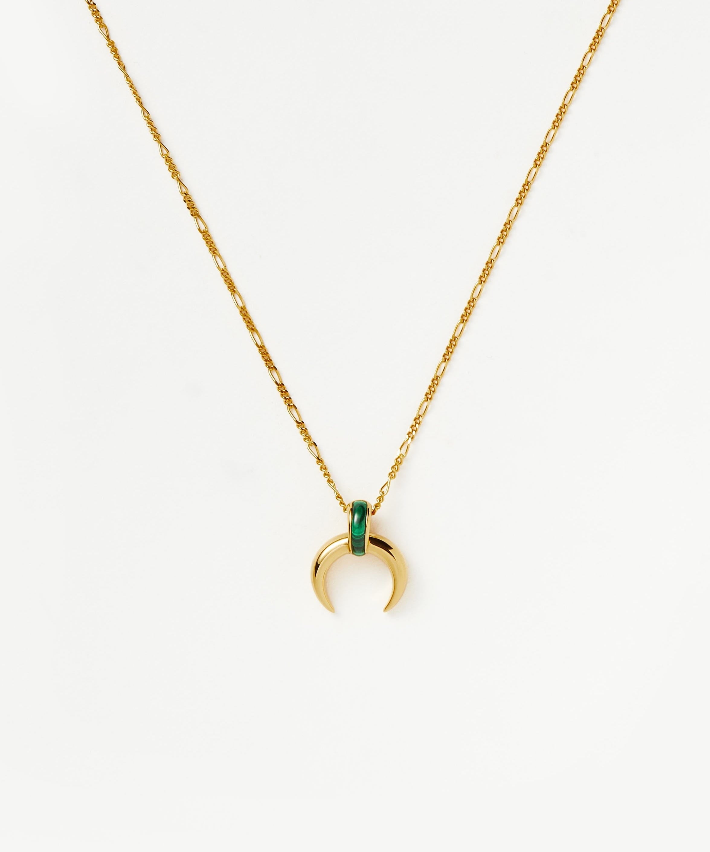 Colar Pingente Chifre Malaquita - Ouro 18K | SILLENE