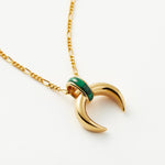 Colar Pingente Chifre Malaquita - Ouro 18K | SILLENE