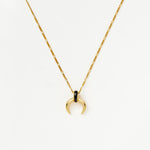 Colar Pingente Chifre Onix - Ouro 18K | SILLENE
