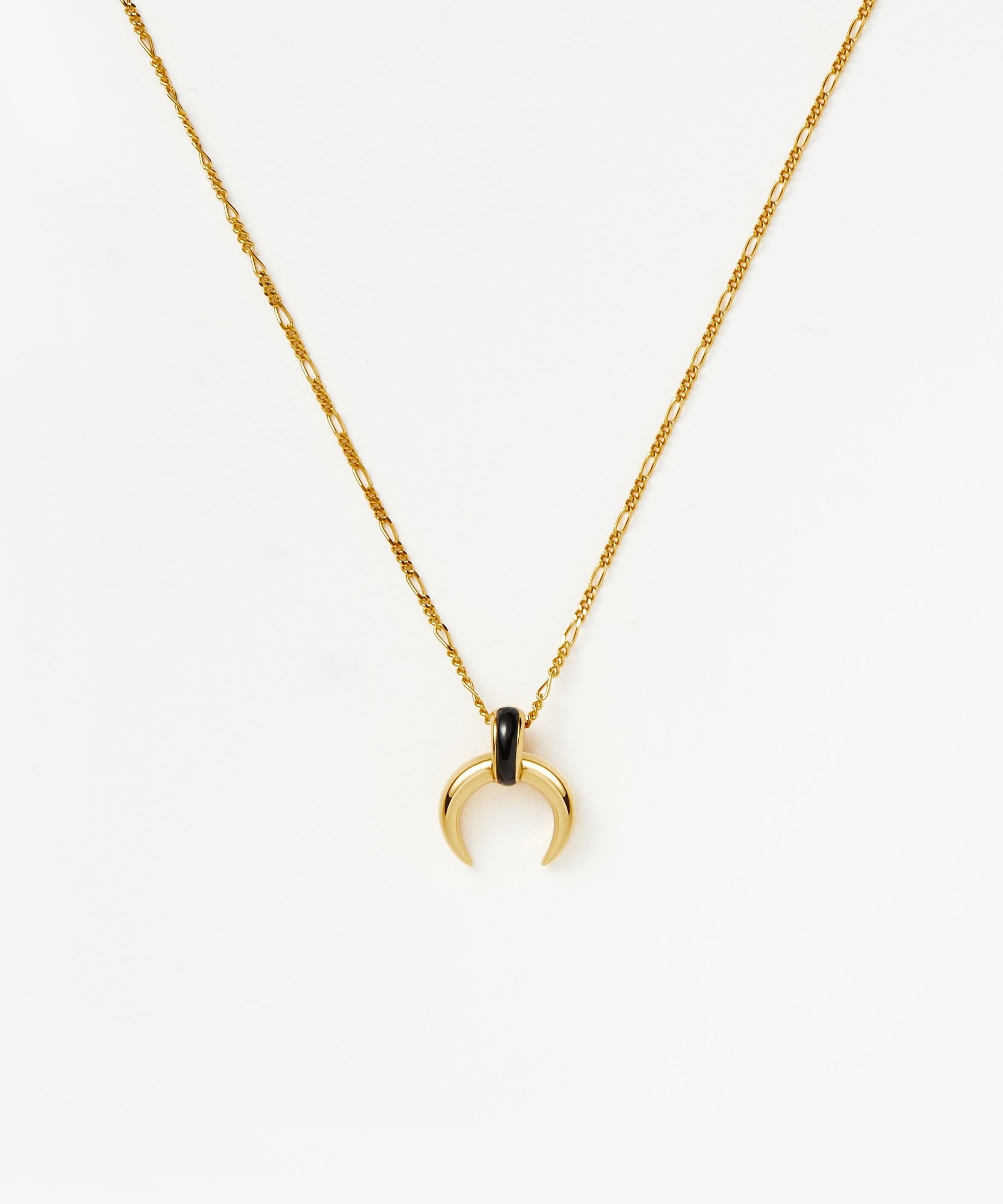 Colar Pingente Chifre Onix - Ouro 18K | SILLENE