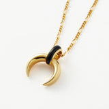 Colar Pingente Chifre Onix - Ouro 18K | SILLENE