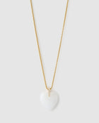 Colar Pingente Coração Daliah Ágata Branca - Ouro 18K | SILLENE