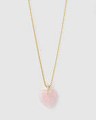 Colar Pingente Coração Daliah Quartzo Rosa - Ouro 18K | SILLENE