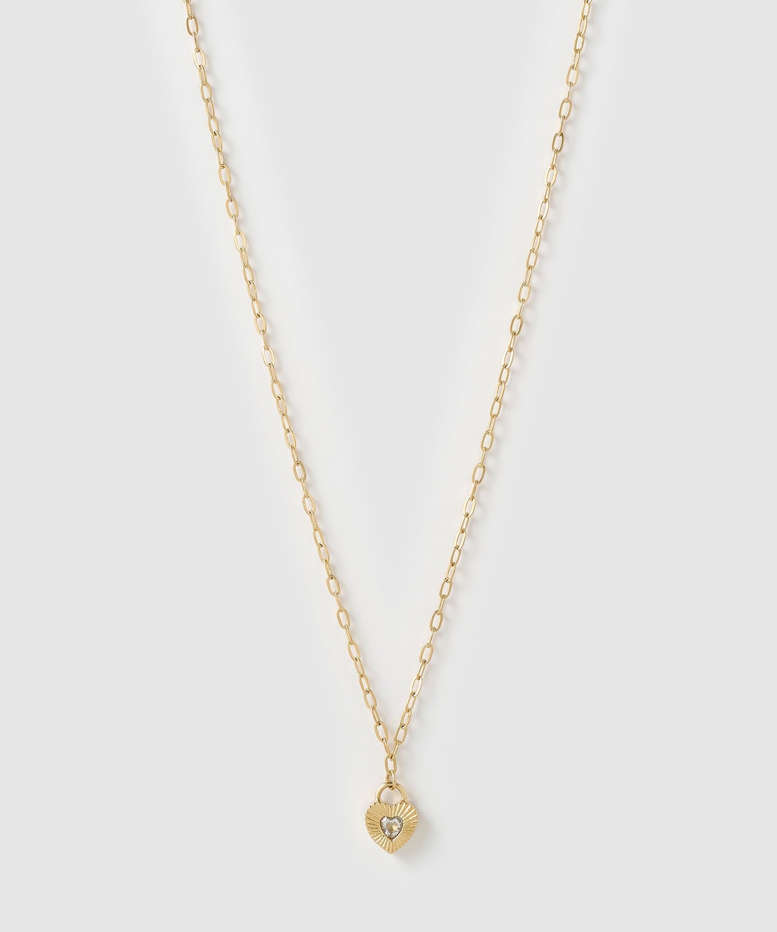 Colar Pingente Coração Ruby Cristal - Ouro 18K | SILLENE