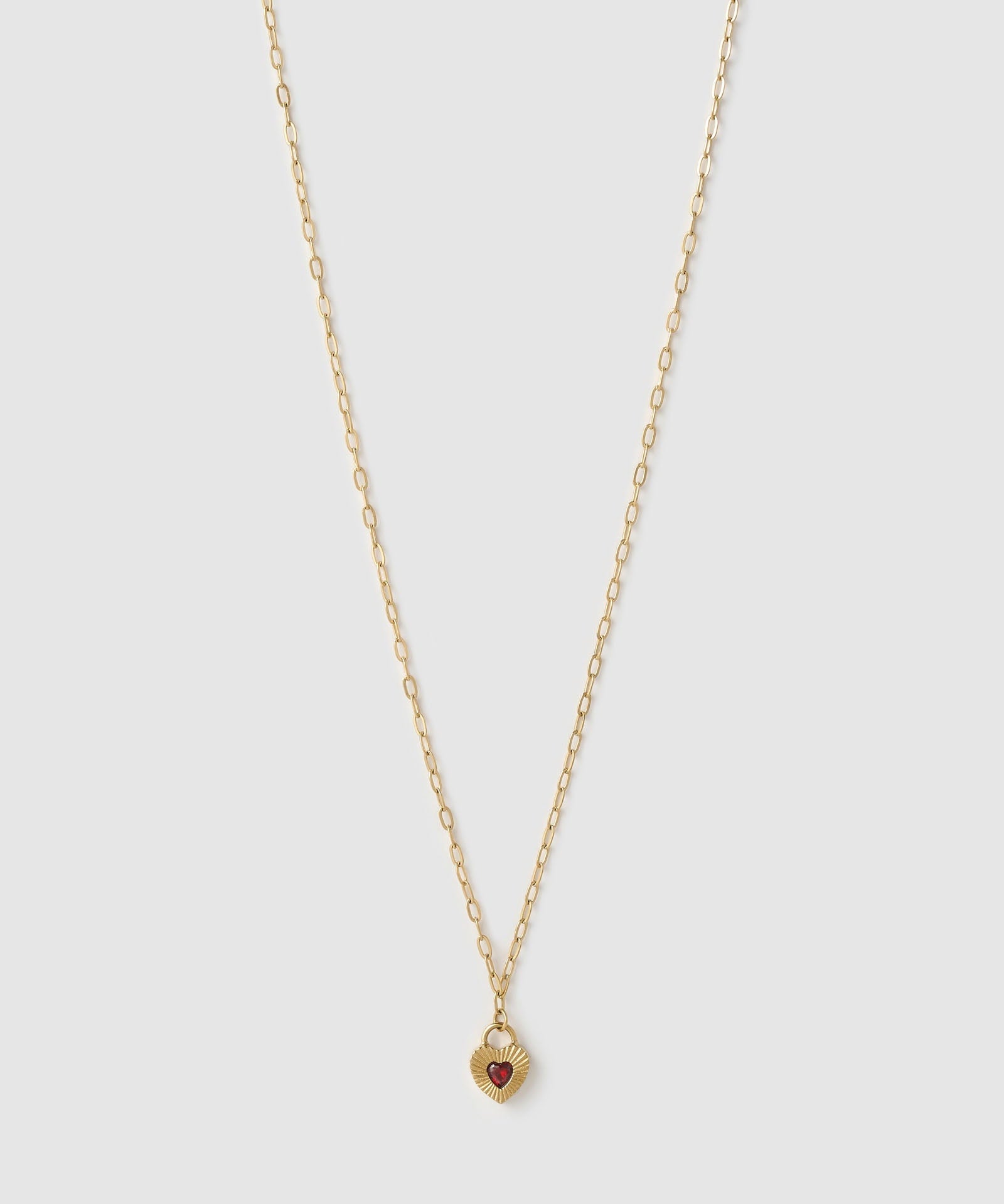 Colar Pingente Coração Ruby Vermelho - Ouro 18K | SILLENE