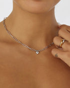 Colar Pingente Coração Treasure - Prata | SILLENE