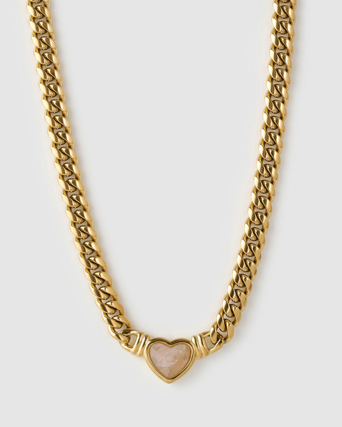 Colar Pingente Coração Valentine Quartzo Rosa - Ouro 18K | SILLENE