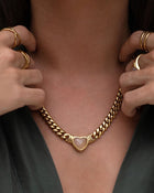Colar Pingente Coração Valentine Quartzo Rosa - Ouro 18K | SILLENE