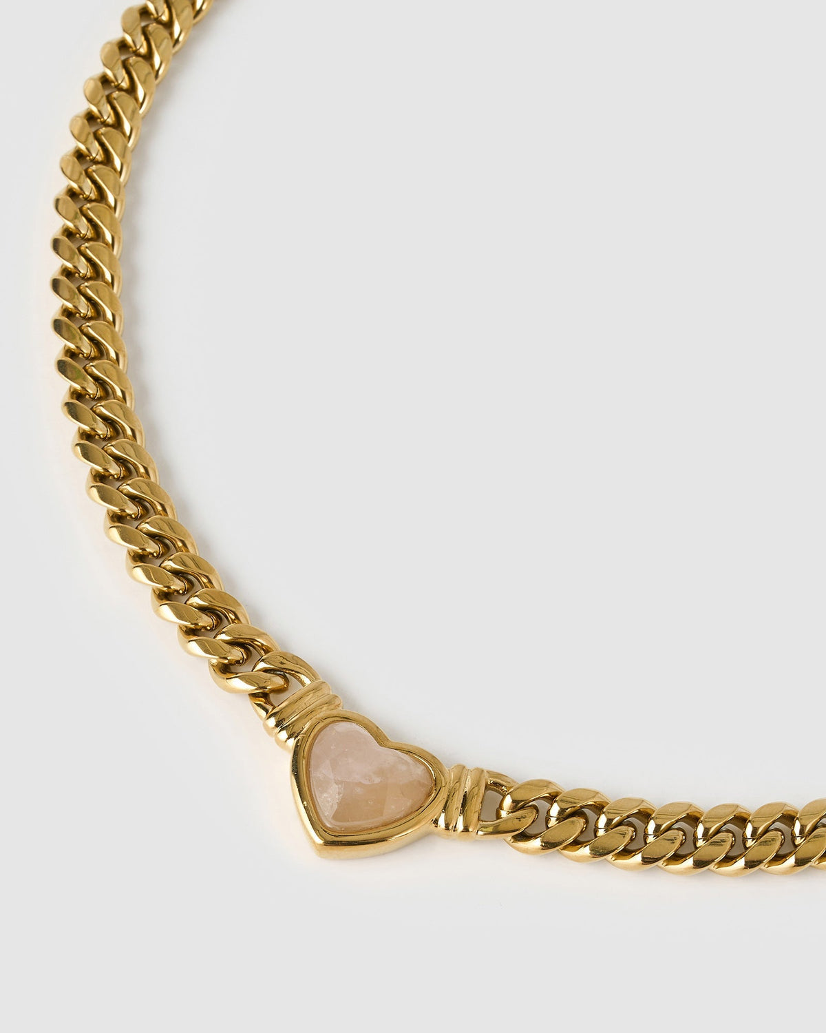 Colar Pingente Coração Valentine Quartzo Rosa - Ouro 18K | SILLENE
