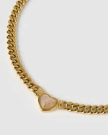 Colar Pingente Coração Valentine Quartzo Rosa - Ouro 18K | SILLENE