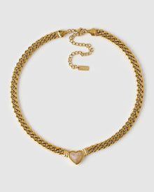 Colar Pingente Coração Valentine Quartzo Rosa - Ouro 18K | SILLENE