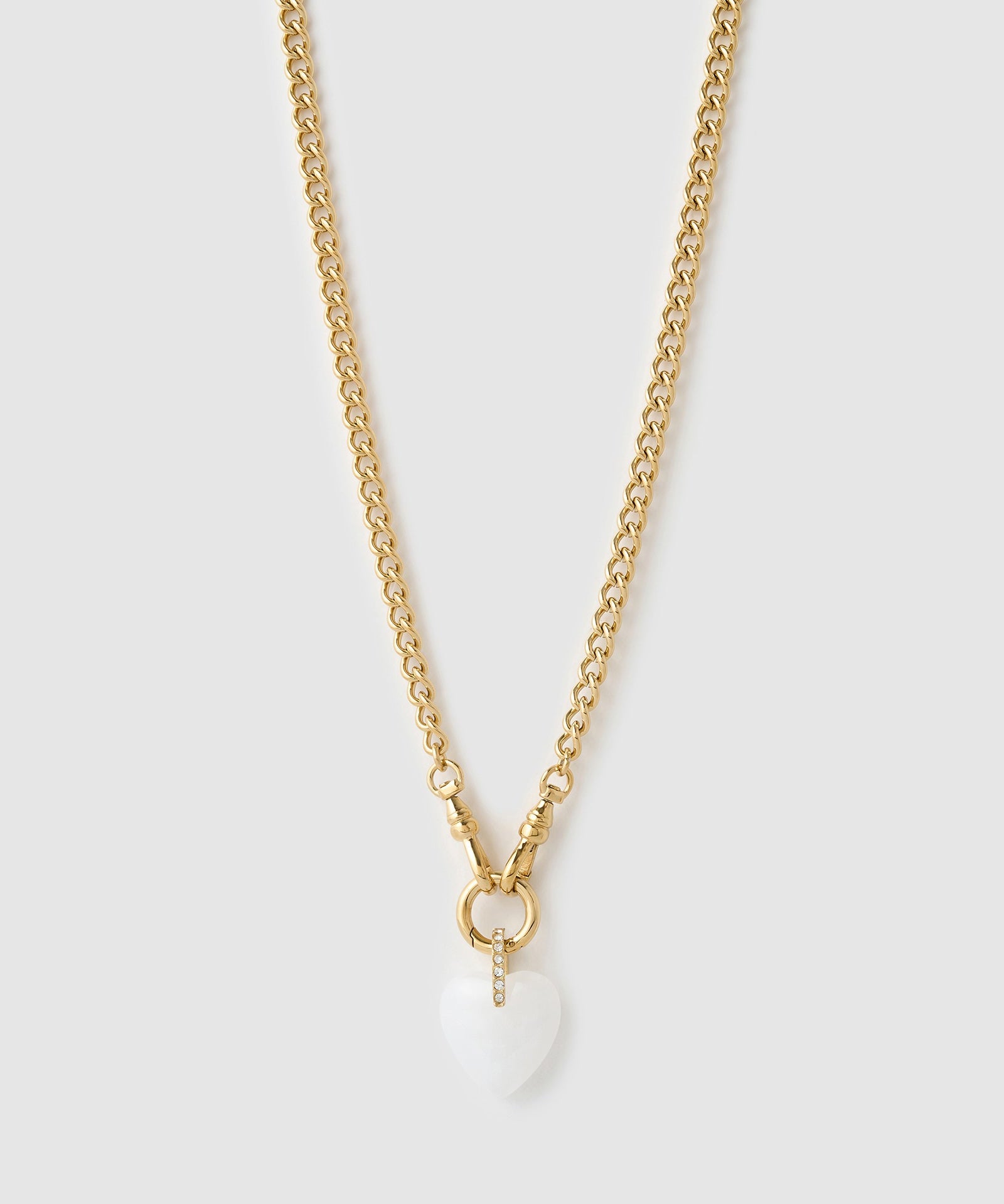 Colar Pingente Coração Violet Ágata Branca - Ouro 18K | SILLENE