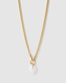 Colar Pingente Coração Violet Ágata Branca - Ouro 18K | SILLENE
