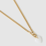 Colar Pingente Coração Violet Ágata Branca - Ouro 18K | SILLENE