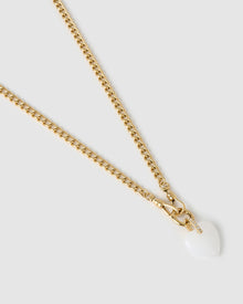 Colar Pingente Coração Violet Ágata Branca - Ouro 18K | SILLENE