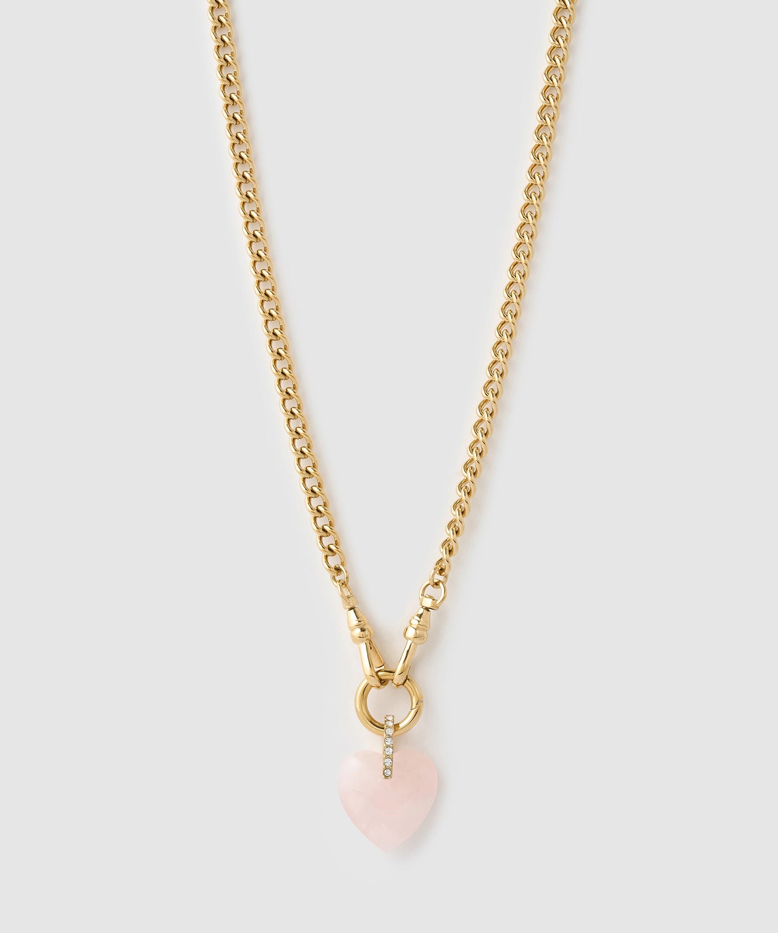 Colar Pingente Coração Violet Quartzo Rosa - Ouro 18K | SILLENE