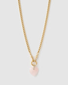Colar Pingente Coração Violet Quartzo Rosa - Ouro 18K | SILLENE