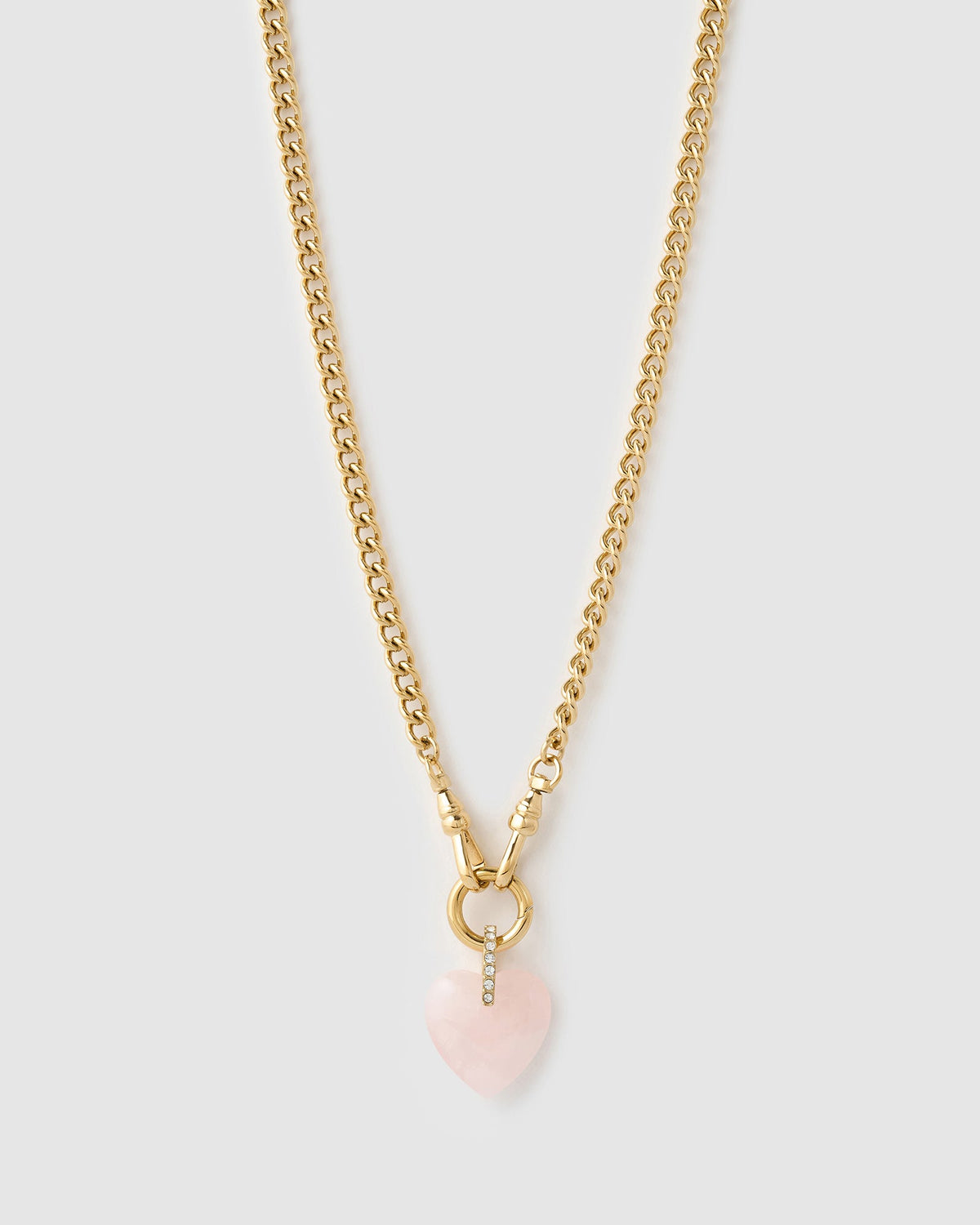 Colar Pingente Coração Violet Quartzo Rosa - Ouro 18K | SILLENE