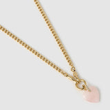 Colar Pingente Coração Violet Quartzo Rosa - Ouro 18K | SILLENE