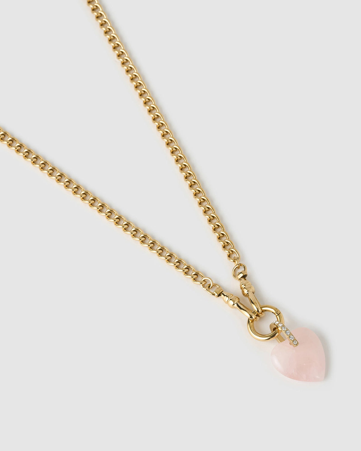 Colar Pingente Coração Violet Quartzo Rosa - Ouro 18K | SILLENE