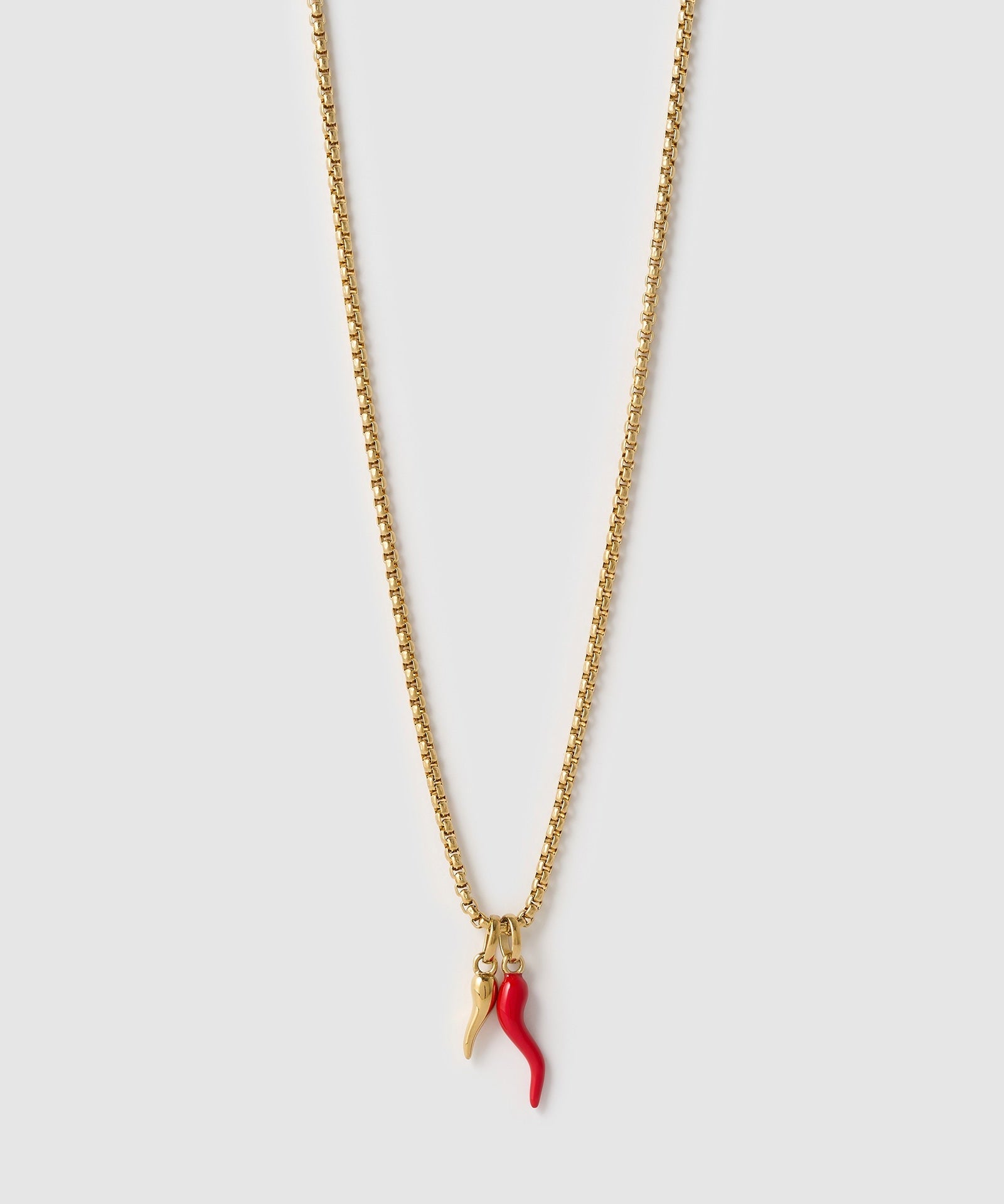 Colar Pingente Cornicello Duplo - Ouro 18K | SILLENE
