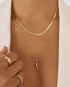 Colar Pingente Cornicello Grande - Ouro 18K | SILLENE