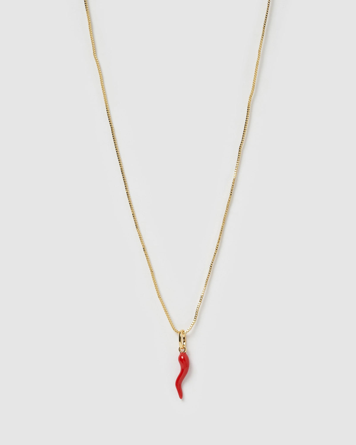 Colar Pingente Cornicello Vermelho - Ouro 18K | SILLENE