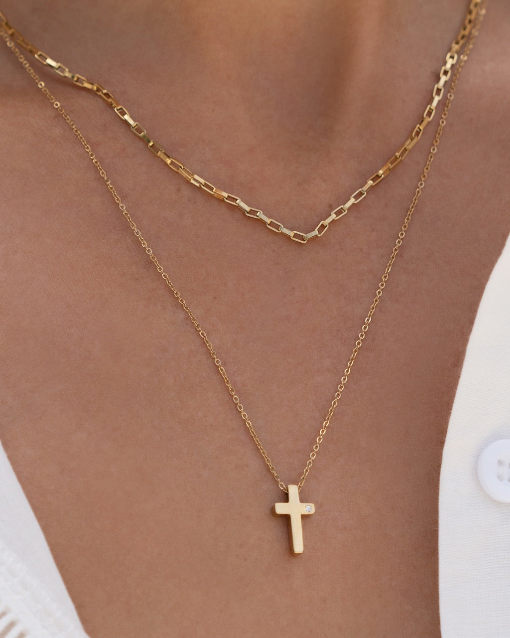 Colar Pingente Cruz - Ouro 18K | SILLENE