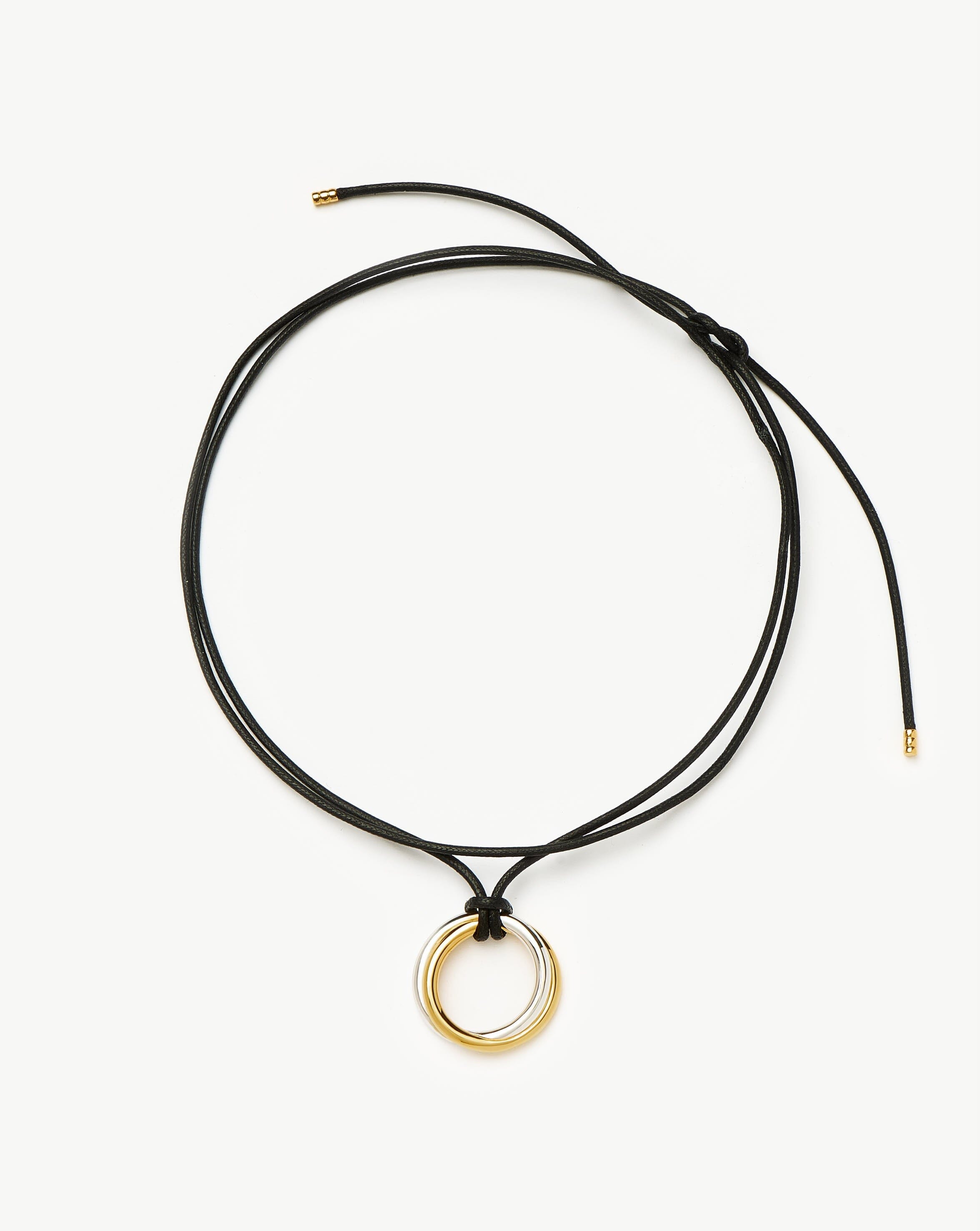 Colar Pingente Entrelaçado Cordão - Ouro e Prata | SILLENE - detalhe