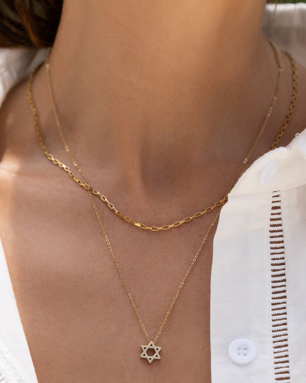 Colar Pingente Estrela de Davi - Ouro 18K | SILLENE