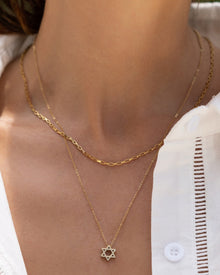 Colar Pingente Estrela de Davi - Ouro 18K | SILLENE