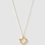 Colar Pingente Estrela de Davi Retrô - Ouro 18K | SILLENE
