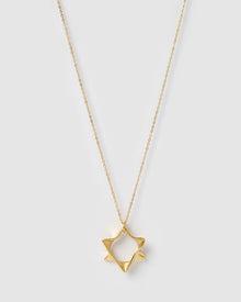 Colar Pingente Estrela de Davi Retrô - Ouro 18K | SILLENE