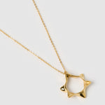 Colar Pingente Estrela de Davi Retrô - Ouro 18K | SILLENE