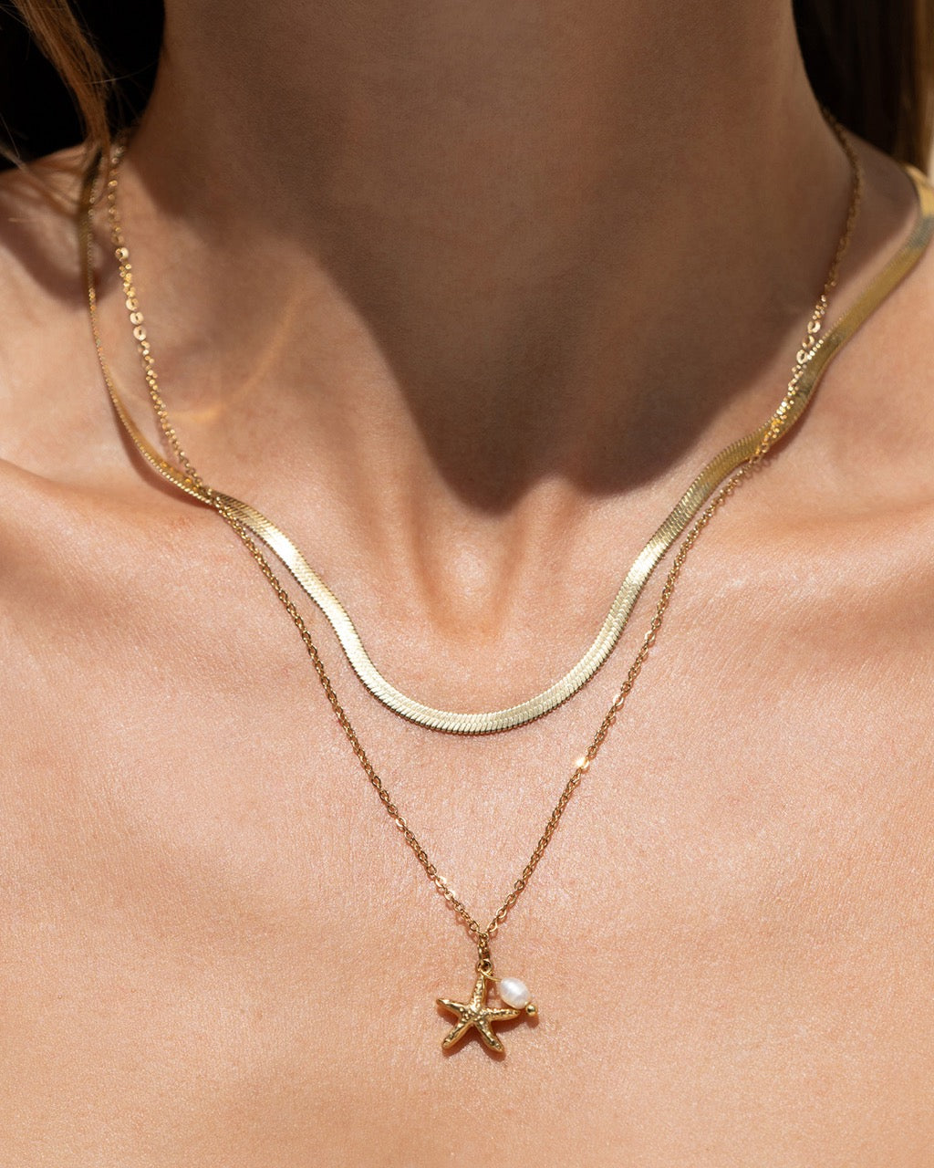Colar Pingente Estrela do Mar Laguna - Ouro 18K | SILLENE