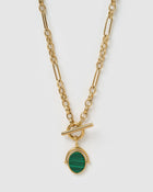 Colar Pingente Giratório Delilah - Malaquita - Ouro 18K | SILLENE