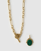 Colar Pingente Giratório Delilah - Malaquita - Ouro 18K | SILLENE - detalhe