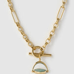 Colar Pingente Giratório Delilah - Malaquita - Ouro 18K | SILLENE - detalhe