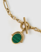 Colar Pingente Giratório Delilah - Malaquita - Ouro 18K | SILLENE - detalhe