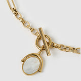 Colar Pingente Giratório Delilah - Malaquita - Ouro 18K | SILLENE