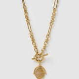 Colar Pingente Giratório Delilah - Quartzo Rosa - Ouro 18K | SILLENE