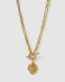 Colar Pingente Giratório Delilah - Quartzo Rosa - Ouro 18K | SILLENE