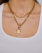 Colar Pingente Giratório Delilah - Quartzo Rosa - Ouro 18K | SILLENE
