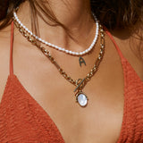 Colar Pingente Giratório Delilah - Quartzo Rosa - Ouro 18K | SILLENE