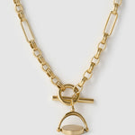 Colar Pingente Giratório Delilah - Quartzo Rosa - Ouro 18K | SILLENE - detalhe