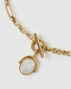 Colar Pingente Giratório Delilah - Quartzo Rosa - Ouro 18K | SILLENE