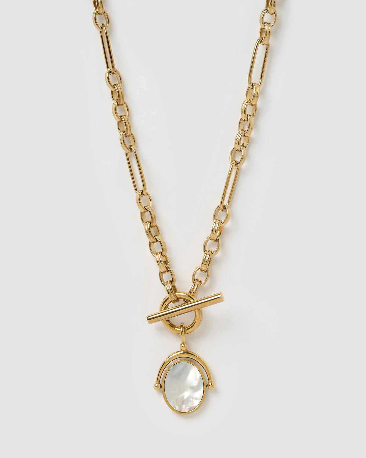 Colar Pingente Giratório Delilah - Quartzo Rosa - Ouro 18K | SILLENE